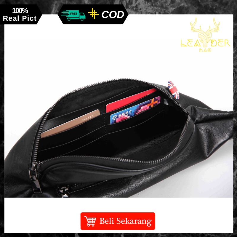 Tas Selempang Kulit Cowok Terbaru Dan Trendy 2021 Warna Hitam Original Atau Weistbag Kulit Pria