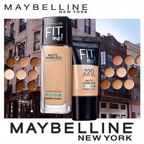 Maybelline Fit Me Series Matte dan Poreless Foundation Tube Pump Compact Powder 12H SPF (VIC)