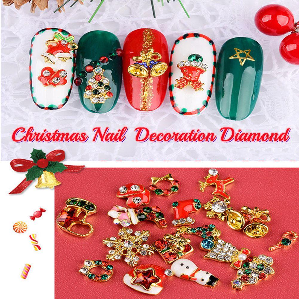 AUGUSTINA Agustin 3D Dekorasi Nail Art Glitter Logam Manicure Aksesori Wanita Salon Hiasan Kuku Nail Rhinestones