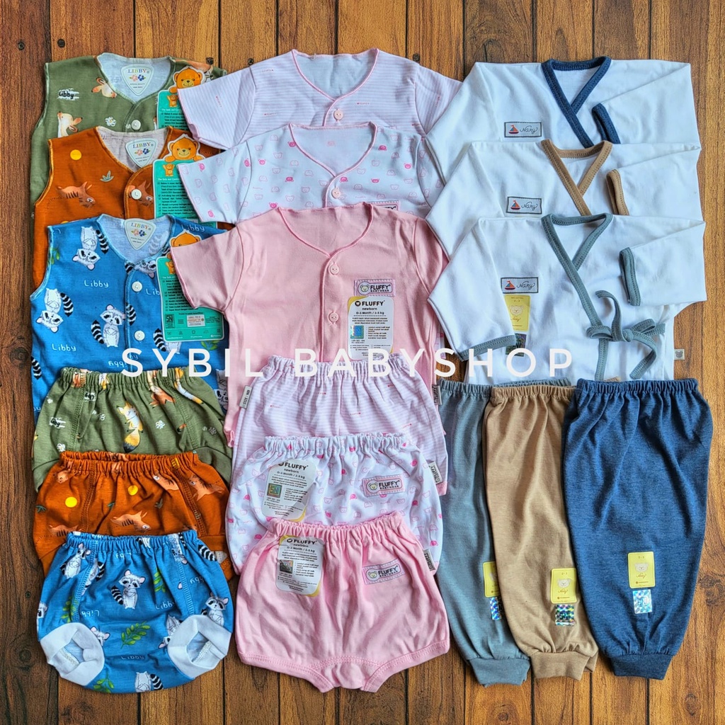 FLUFFY Paket Original Lengkap Baju Bayi (0-3 Bln) Perlengkapan Baru Lahir & Kado Bayi SNI-FLUFY KIMONO PINK