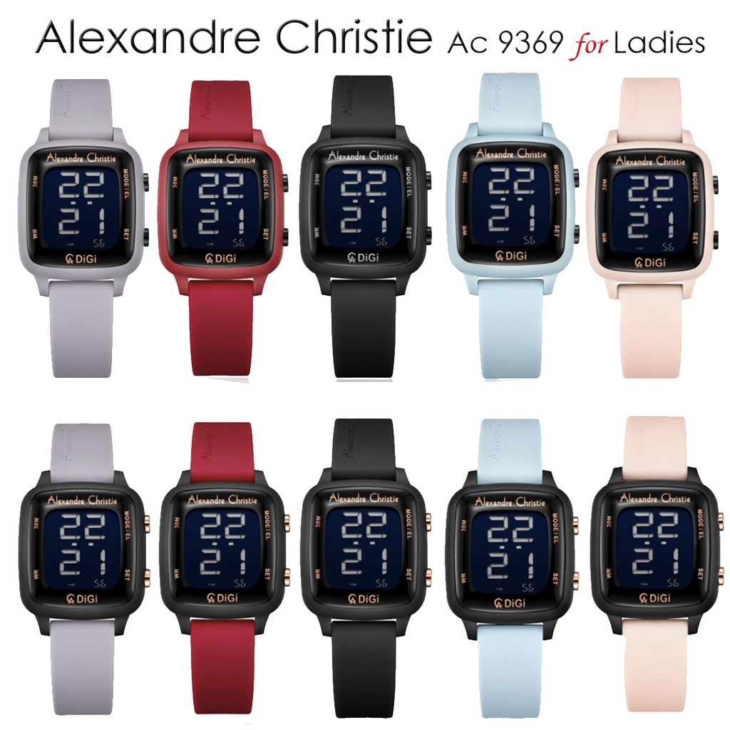Alexandre Christie Ac 9369 Jam Wanita Digital Original Garansi Resmi 1 Tahun