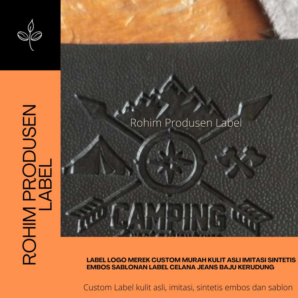 Label Logo Merek Custom Murah Kulit Asli Imitasi Sintetis Embos Sablonan Label Celana Jeans Baju 16