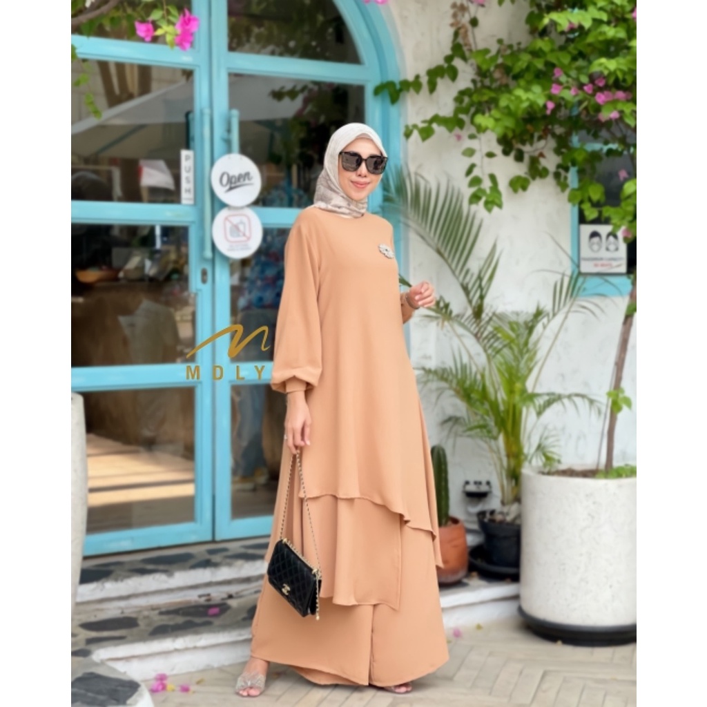 GAMIS DRESS WANITA ATASAN TUNIK KEMEJA WANITA TERBARU SONIA SET BY MDLY 3050