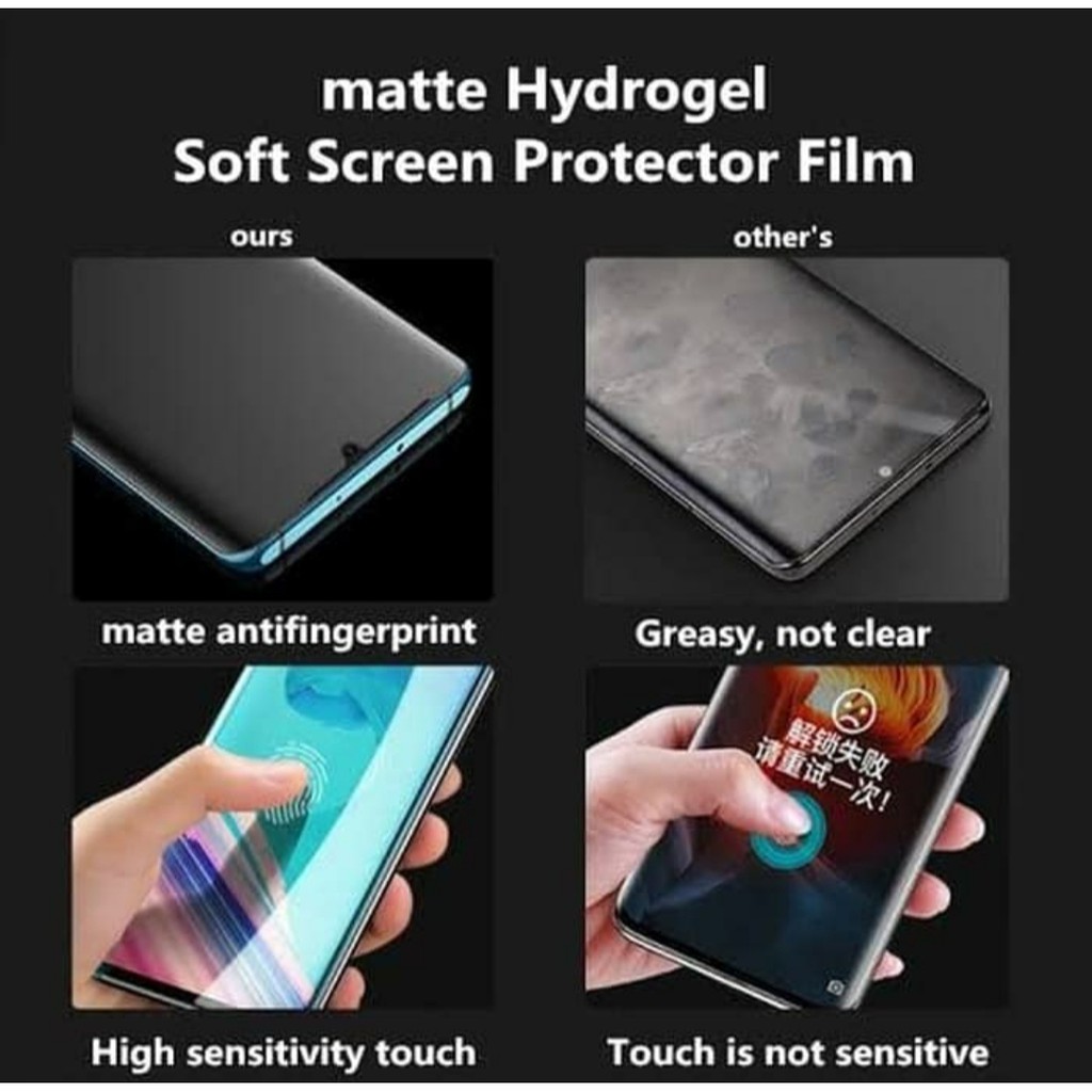 Hydrogel GLARE MATTE anti gores HUAWEI P30 P40 P50 PRO Nova 9 screen guard