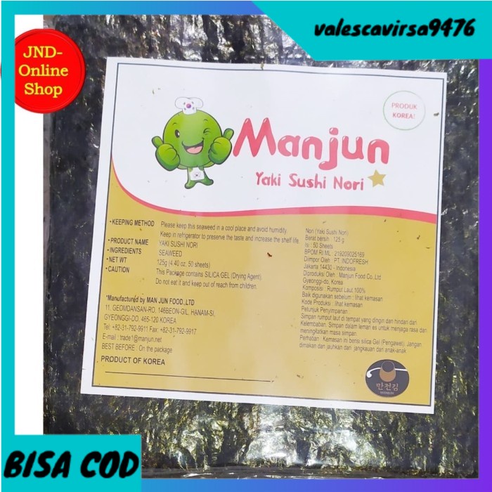 

⭐BISA COD⭐ Manjun Yaki Sushi Nori isi 50 sheets