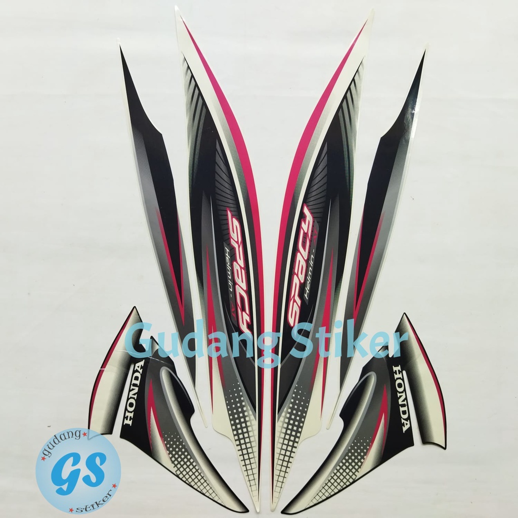 STRIPING STIKER LIS BODY MOTOR HONDA SPACY 2012 PUTIH