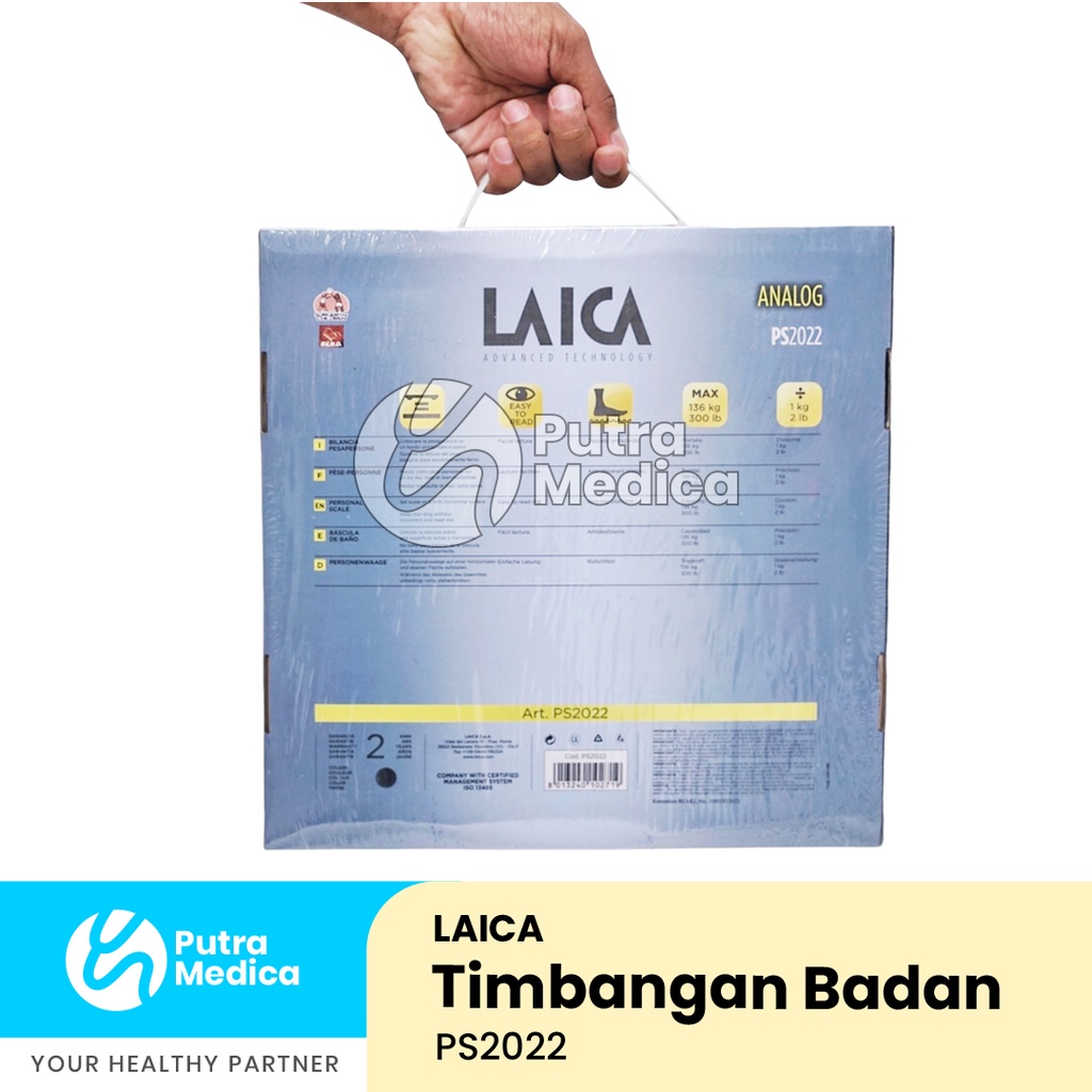 Laica Timbangan Badan PS2022 [Black] / Timbangan Injak Analog / Body Scale / Pengukur Berat Badan