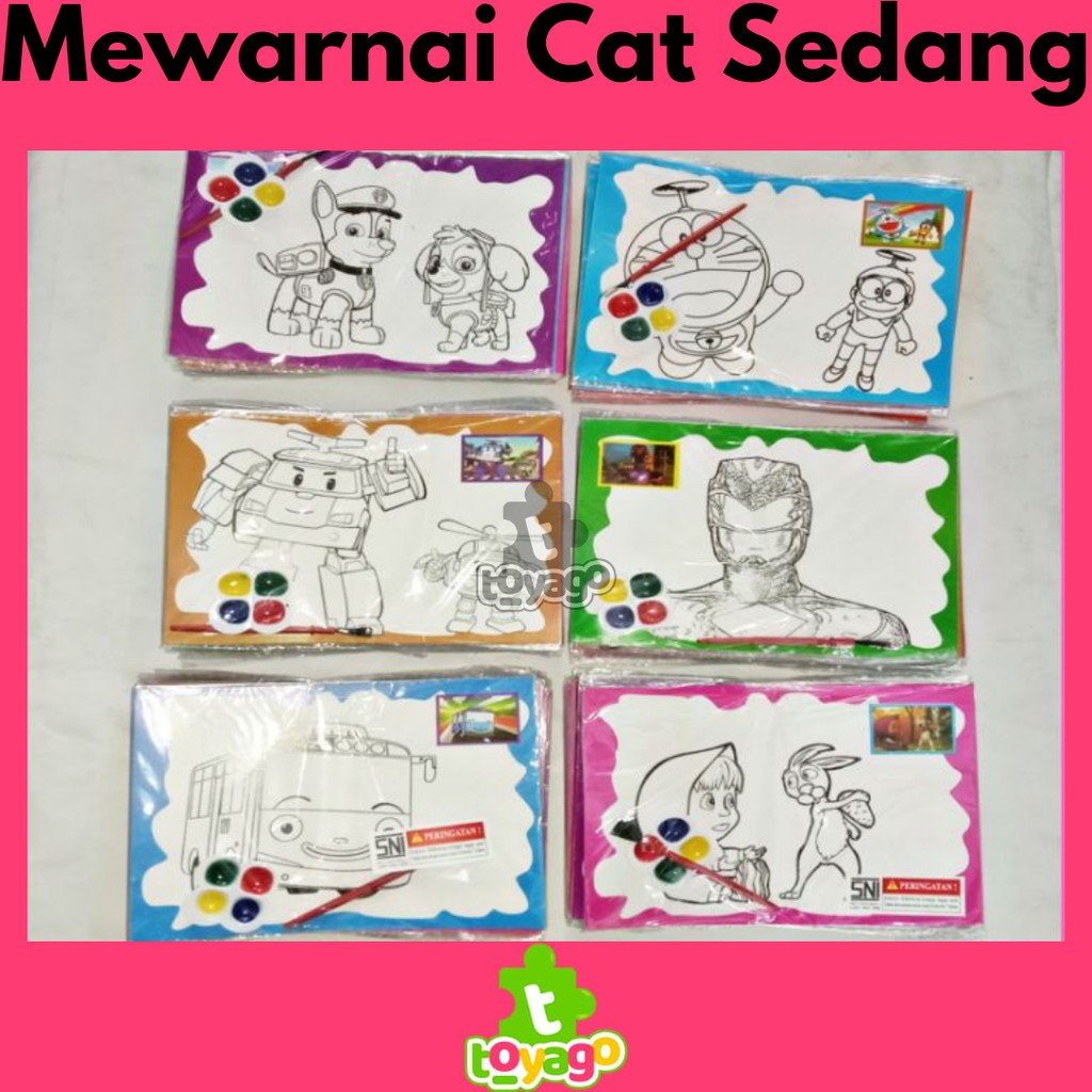 Mewarnai Cat Air Sedang +-100 Pcs Grosir Murah