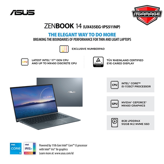 Asus Zenbook UX435EG-IPS511NP|i5-1135G7/8G/512G/MX450-2G