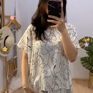 Picasso Set Casual Setelan rayon Santai Celana  Pendek 