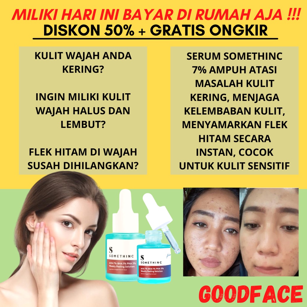 Serum Untuk Kulit Kering SOMETHINC AHA 7%, BHA 1%, PHA 3% Weekly Peeling Solution - 20ml