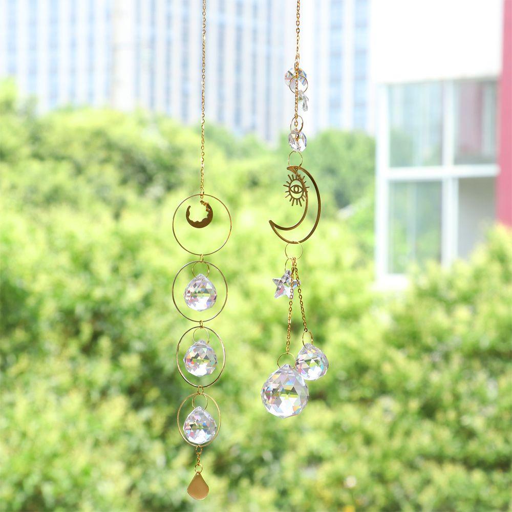 R-bunga Kristal Suncatcher Chakra Taman Liontin Rumah Gantung Prisma Ornamen