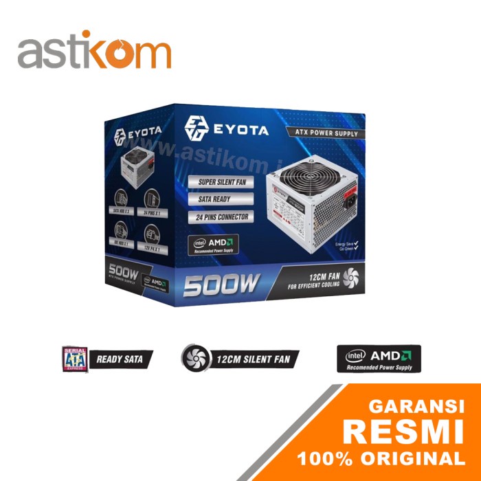 Power Supply Eyota 500W PSU 500 Watt FAN 12Cm