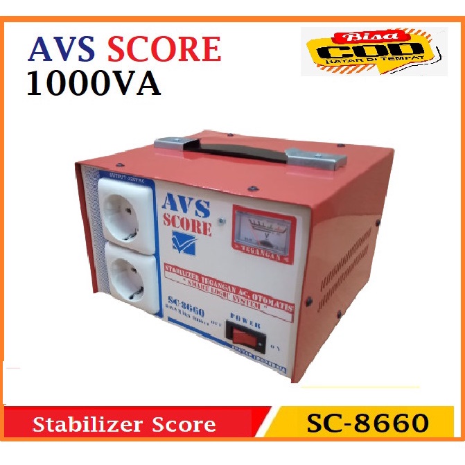 stabilizer tegangan ac otomatis AVS SCORE SC -8662 DAYA MAX 1000 VA