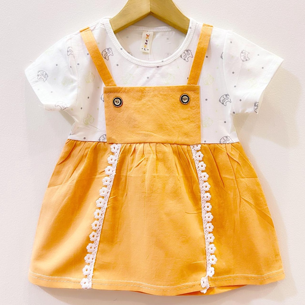 SIMPLE MEOW / LUCKY CAT / PEACHY / PRINCESS SWAN SLEEPING BEAUTY  DRESS Baju Dress Bunga Bandana Sepatu Pergi Lucu Fashion Anak Bayi Perempuan Cewek Import-custard SIMPLY MEOW