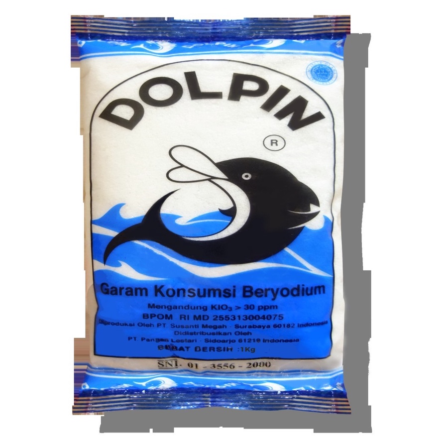 GARAM DAPUR YODIUM DOLPIN 1KG POUCH IODINE SALT