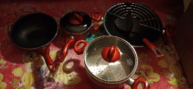 Supra Panci Cookware Set Rosemary 9 Pcs Teflon Set Tebal