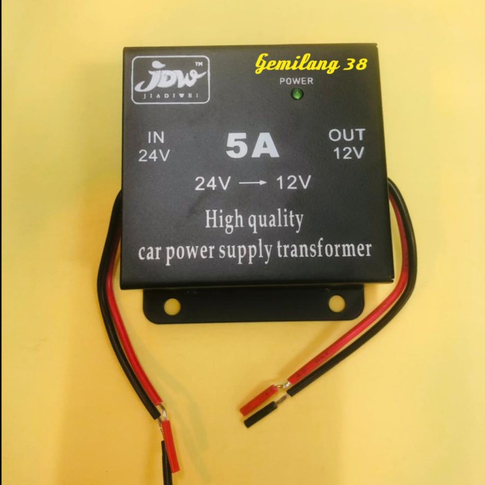 Jd1205 Dc 24V To Dc 12V 5A Car Power Supply Converter Penurun Tegangan