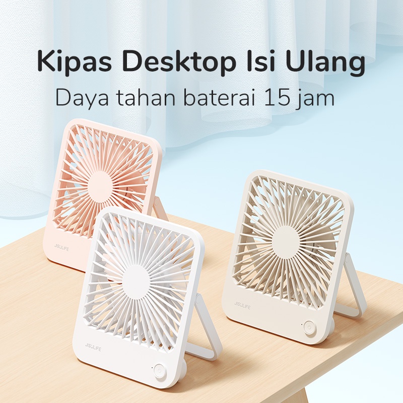 Jisulife Kipas Angin Meja Mini Portable USB Rechargeable Baterai 4500 mAh Untuk Kantor / Asrama