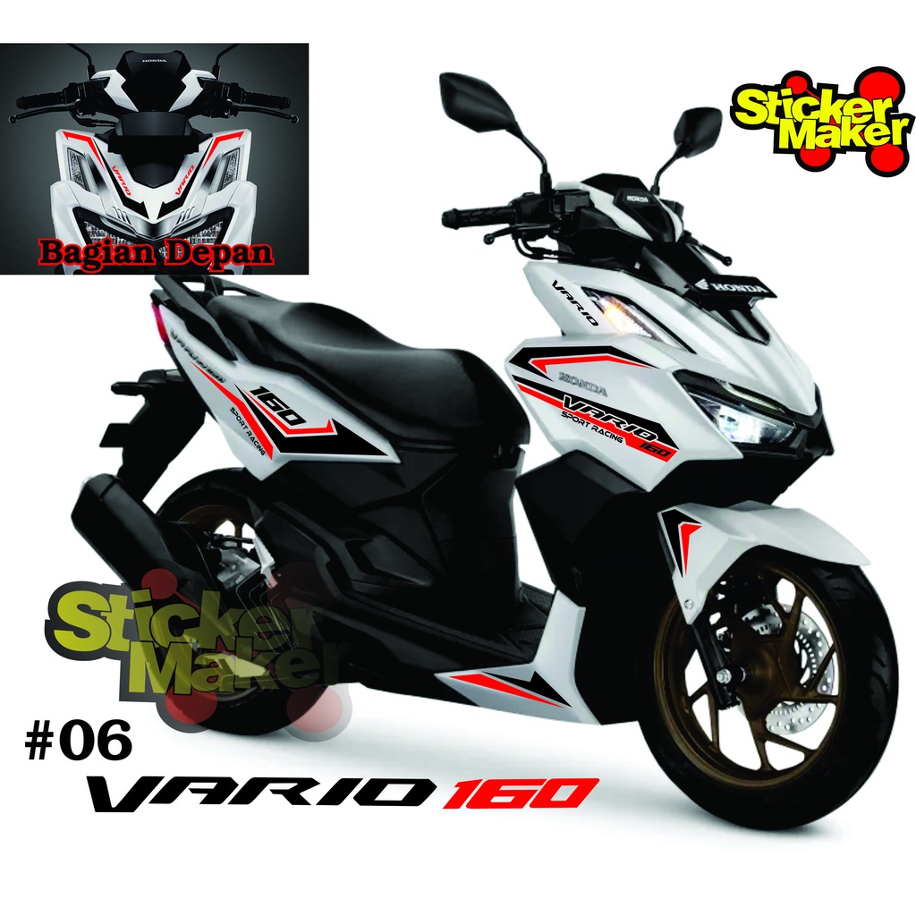 (COD) stiker cutting variasi motor vario 160 stiker striping vario new 2022 putih #06