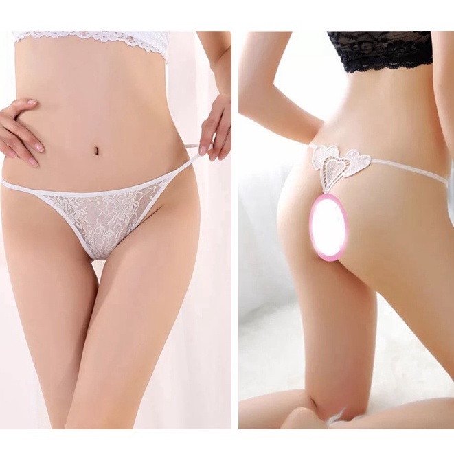 (COD) G String Sexy Mini Bordir Pola Bunga Lingerie Murah Celana Dalam Wanita 3C191