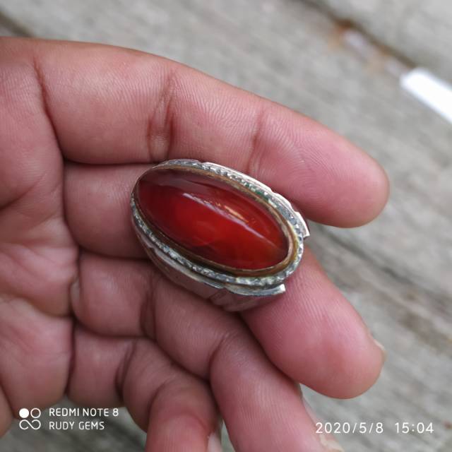 BATU CINCIN PANDAN MERAH JAMBLANG RING 7 MANTAP