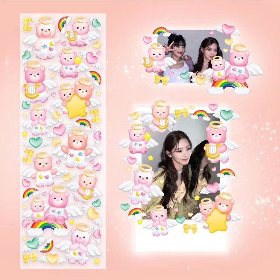 Stiker Desain Kartun Beruang Gummy Bear Gaya Korea Untuk Dekorasi Kartu