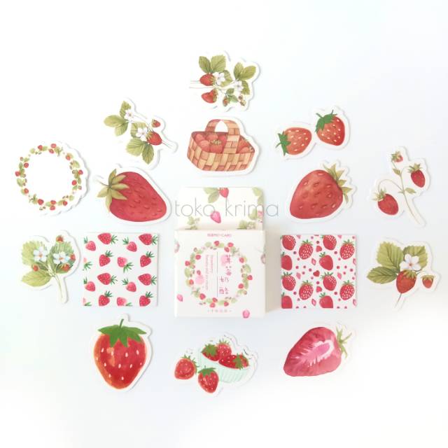 

Set Stiker Sticker Box Mini Isi 45 pcs Tema Strawberry Untuk Deco Jurnal Diary