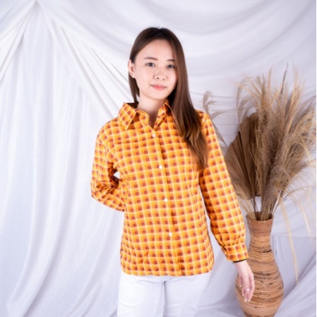 SF - Oversize Kemeja Oslin | Kemeja Oversize Wanita - Kemeja Korea - Kemeja Wanita Murah-ORANGE