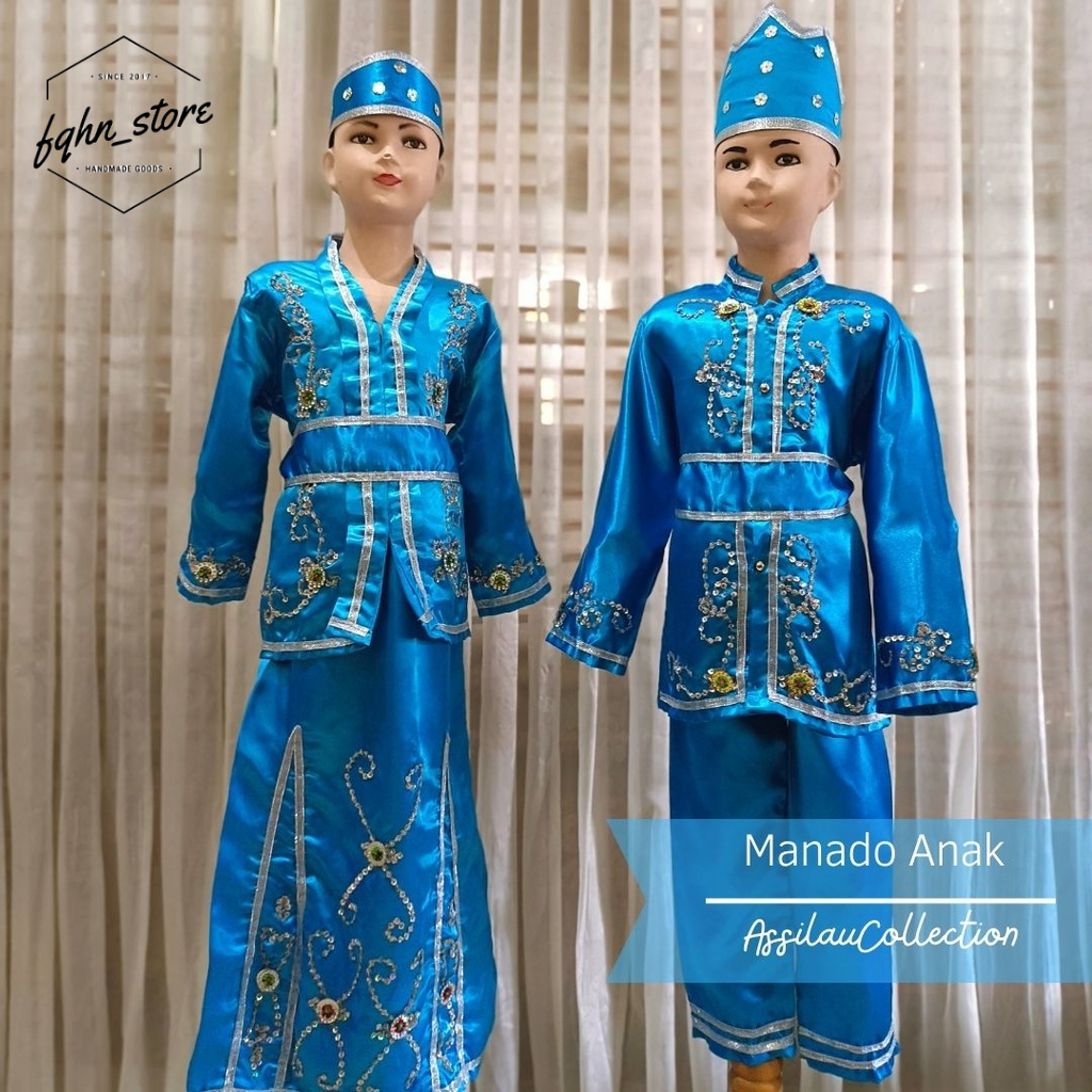 Baju Adat Sulawesi Utara/Manado Anak Satuan (Laki/Cewek)