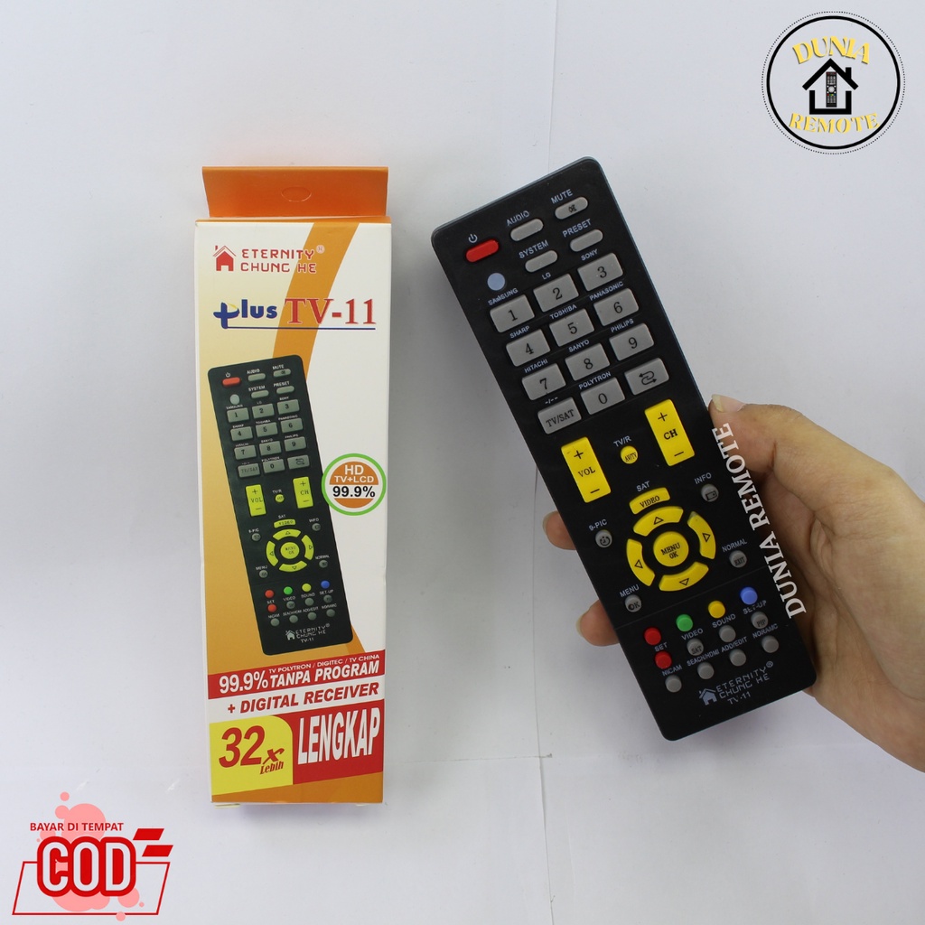 Remot REMOTE MULTI TV TABUNG LCD LED +digital receiver PARABOLA universal CHUNG HE