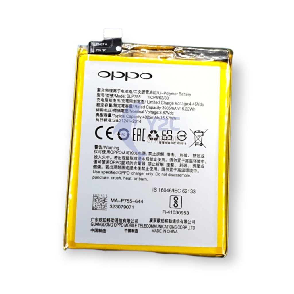 BATERAI OPPO RENO 3 PRO / BLP755 ORIGINAL OEM / BATRE BATERE BATRAI BATREI