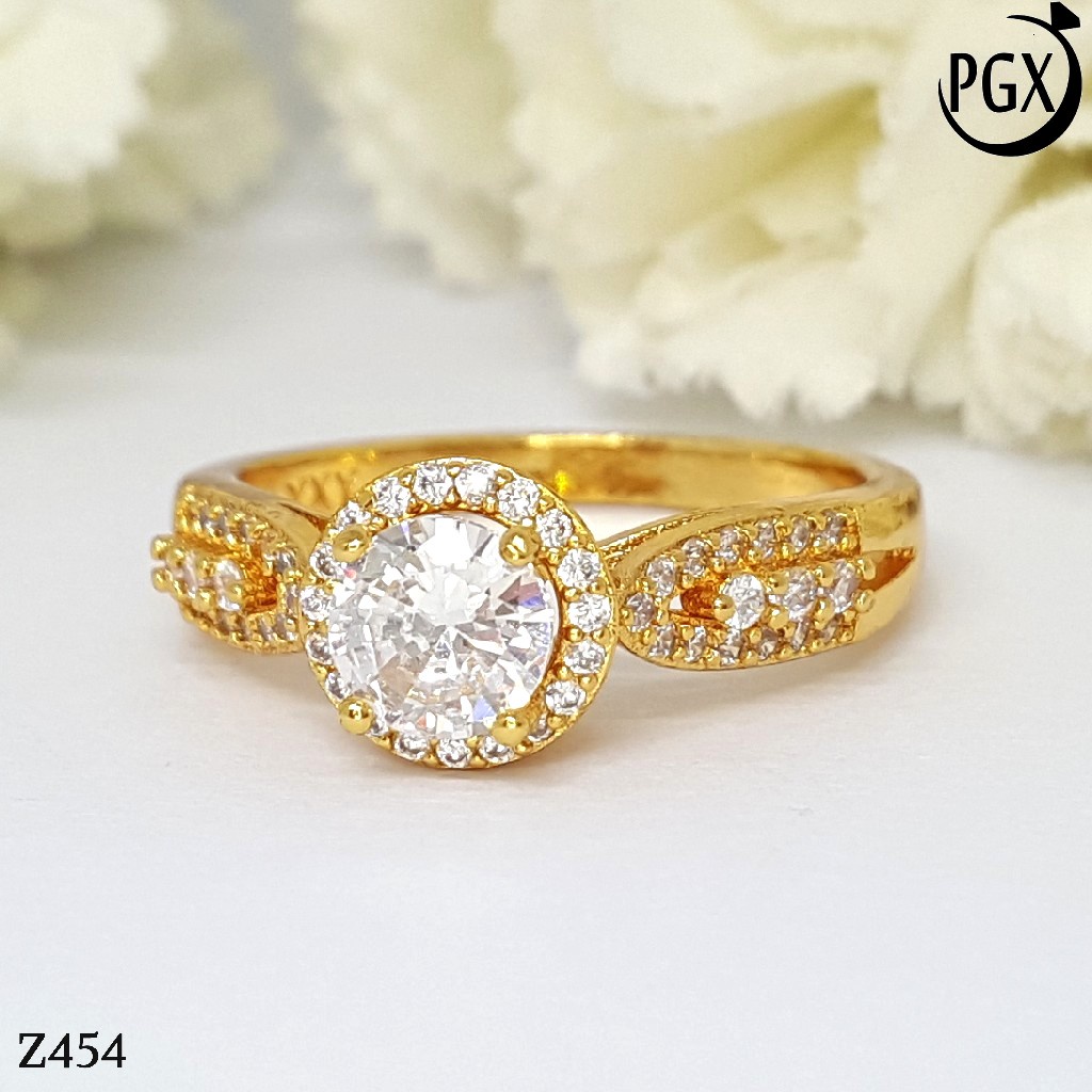 PGX Cincin Xuping Wanita Lapis Emas Aksesoris Perhiasan Fashion Premium - Z454