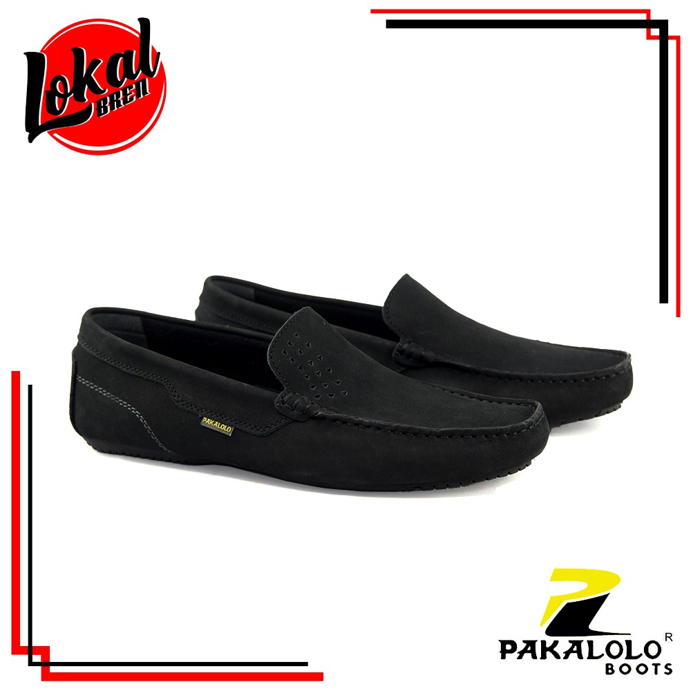 Sepatu Loafers Pria/Sepatu Pakalolo AOP01 - Hitam (B)