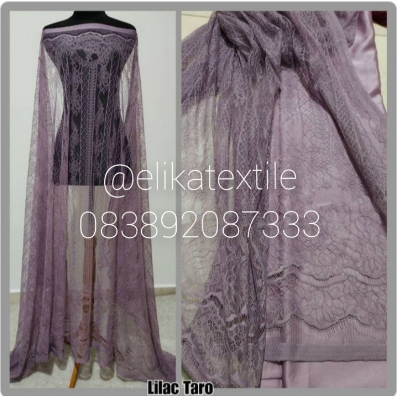 bahan brukat prancis santily/kain santily brukat(potongan/panel)kain kebaya gaun dress maxidress gam