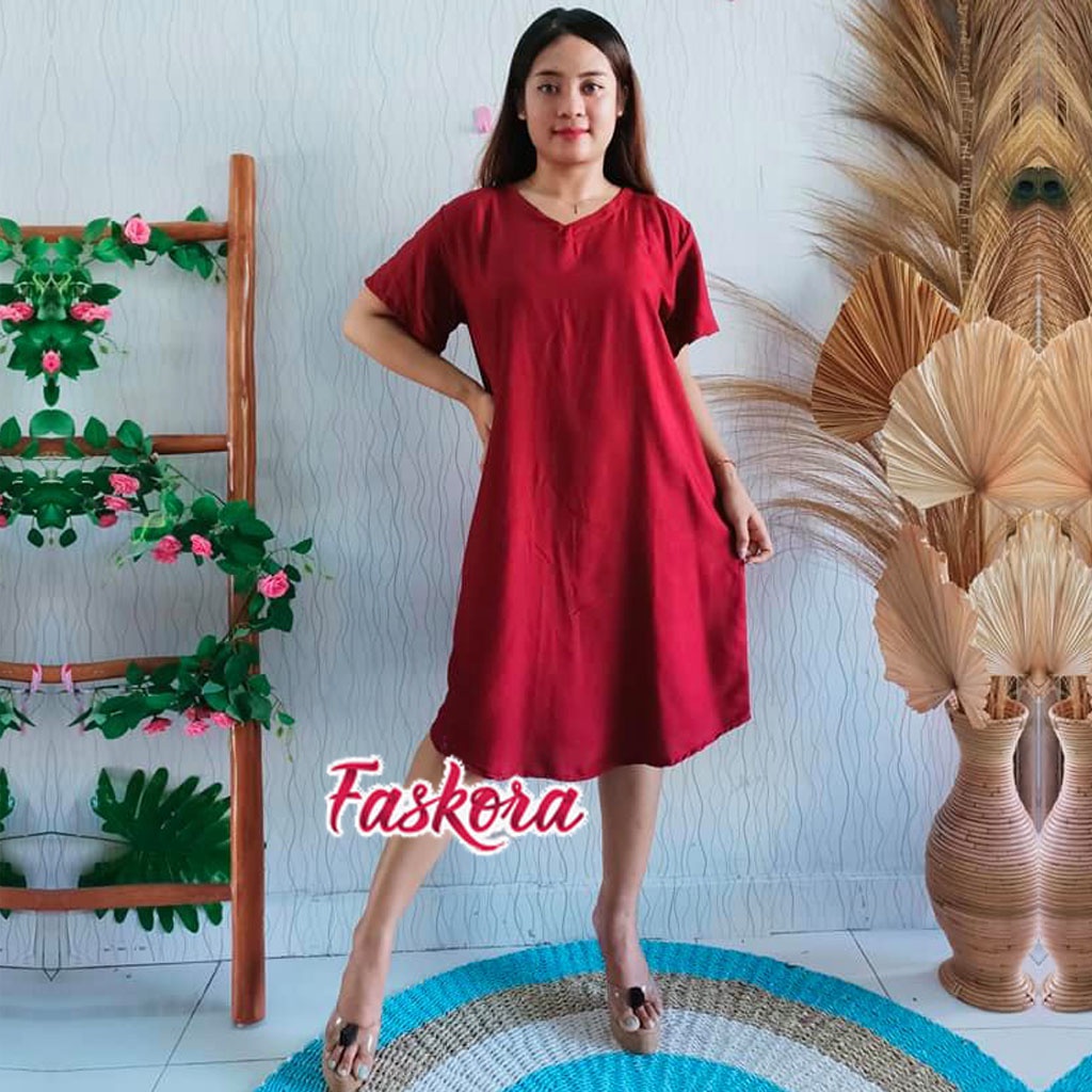 Daster Polos Jumbo Murah / Baju Daster Kekinian Murah Grosir / Baju Tidur Wanita Dewasa Jumbo Polos