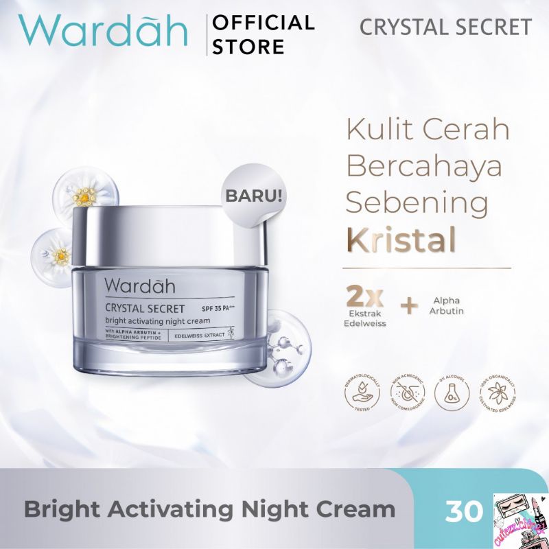 ☃️Cutezz_Ching1☃️Wardah Crystal Secret Bright Activating Night Cream 30g