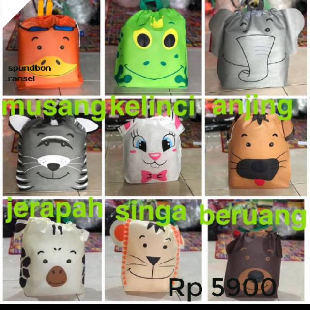

TAS RANSEL KARAKTER HEWAN SPUNDBOND ANEKA WARNA
