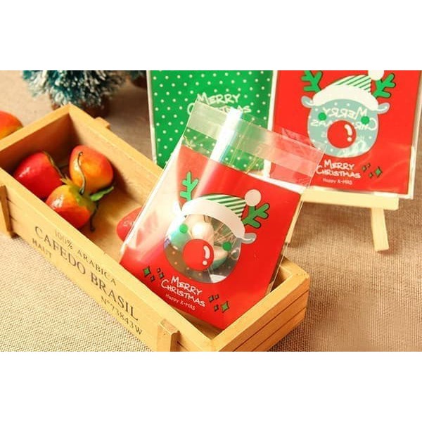 

Uk 10x10 Fancy Plastik Cookies Kue Packing Box Souvenir Kantong Permen Candy Natal Merry Christmas