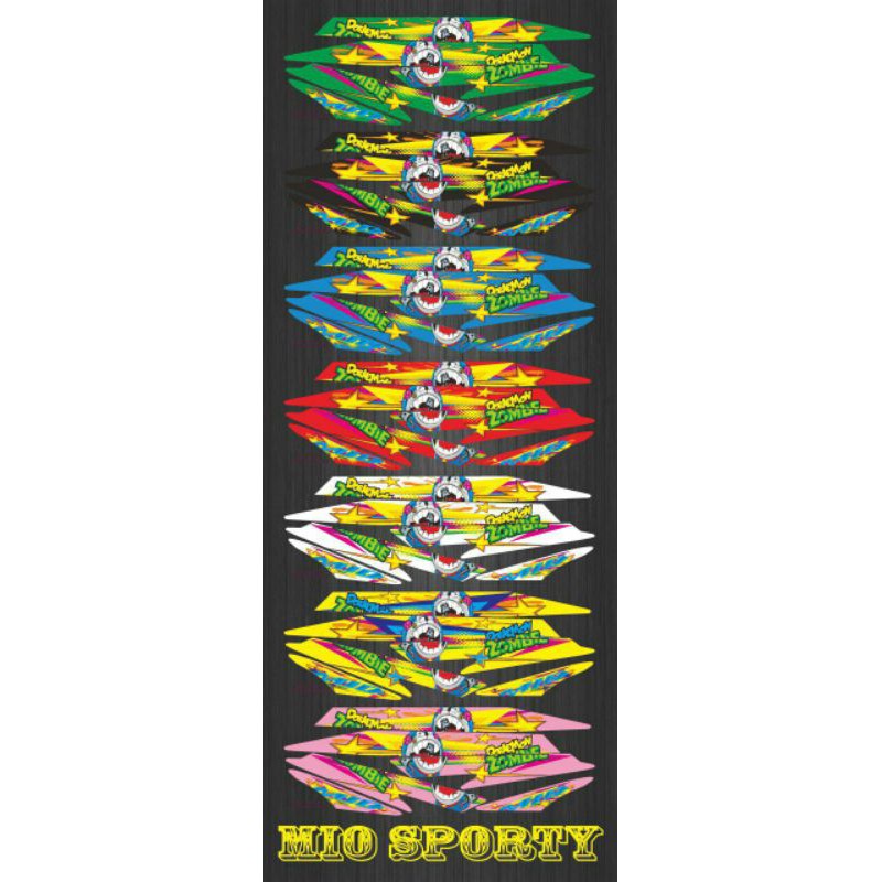 Stiker motor, striping variasi dan laminasi Mio sporty Kartun doraemon mangup
