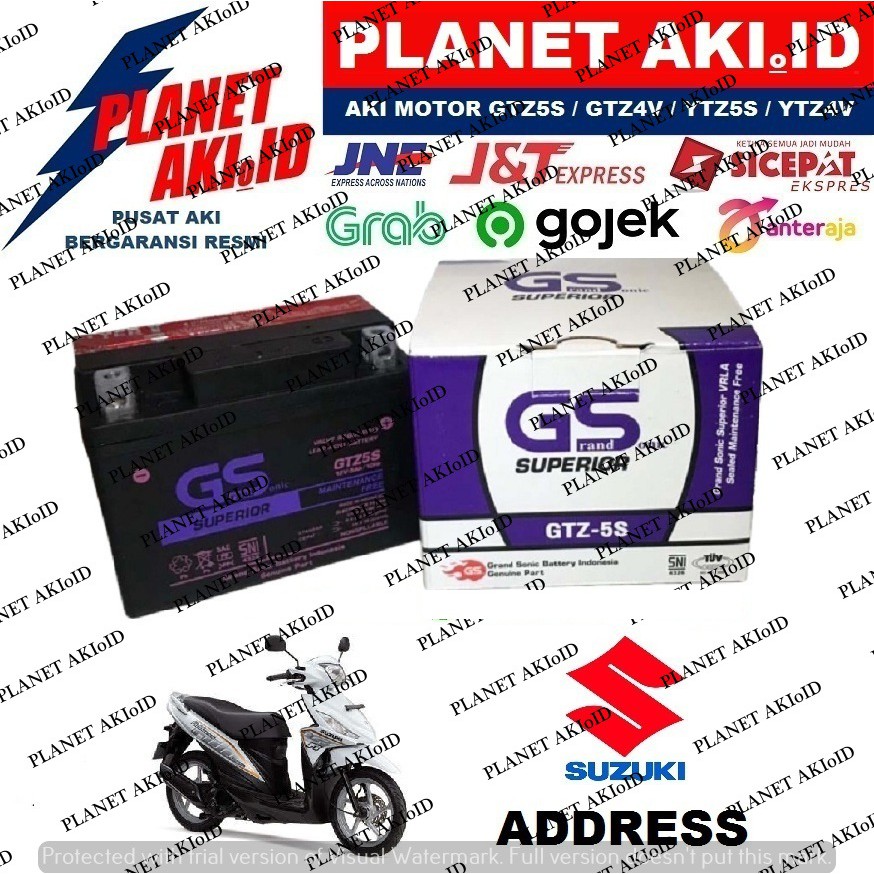 Aki Motor Suzuki Address GTZ5S Accu Kering MF