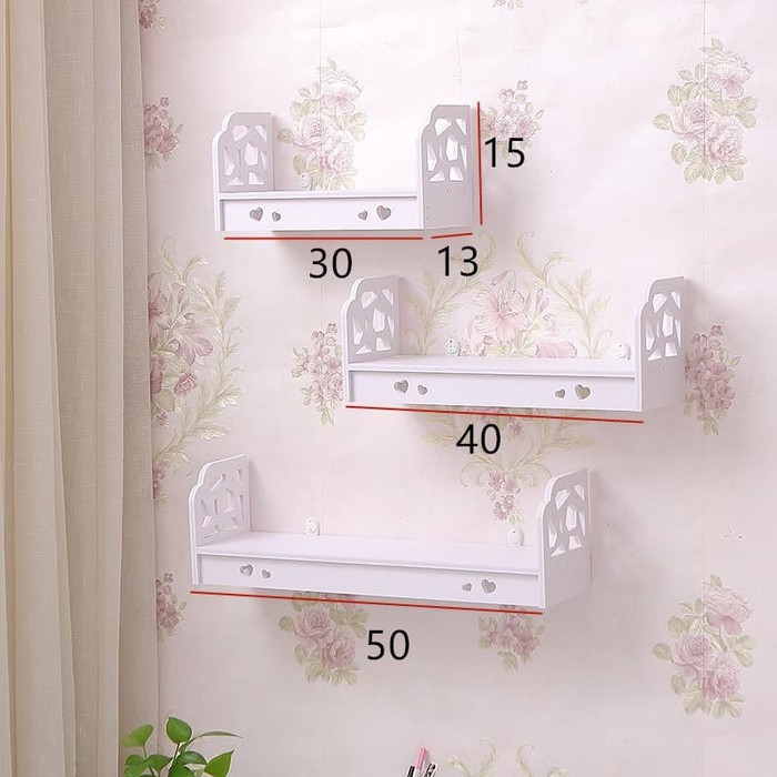 Bahan Tebal !! Rak Dinding Gantung 3 Susun Vintage Wall Mounted Rack 3in1 WPC