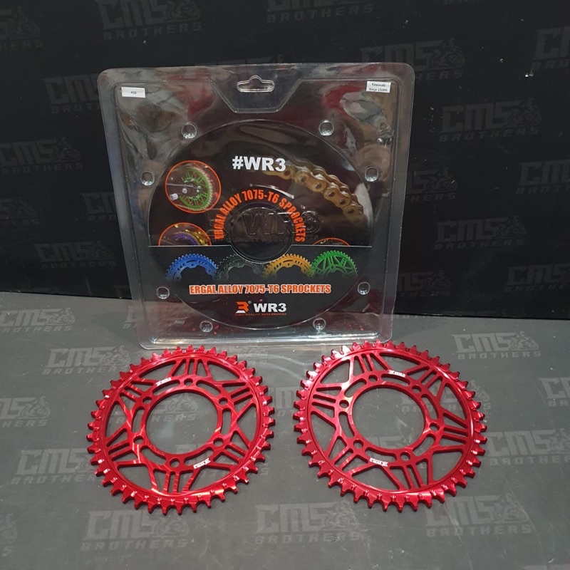 Gear Gir Belakang WR3 428 Kawasaki Ninja RR Merah