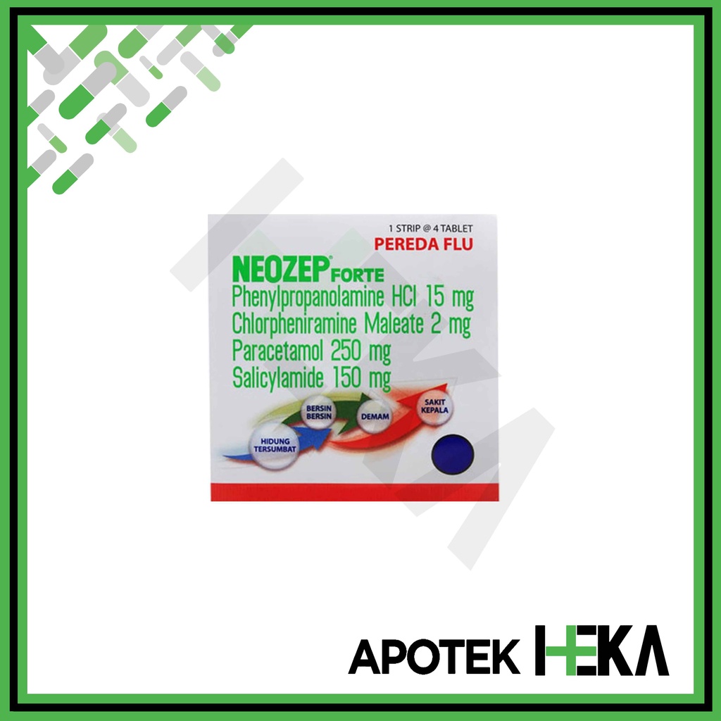 Neozep Forte Strip isi 4 Tablet - Obat Flu dan Hidung Tersumbat (SEMARANG)