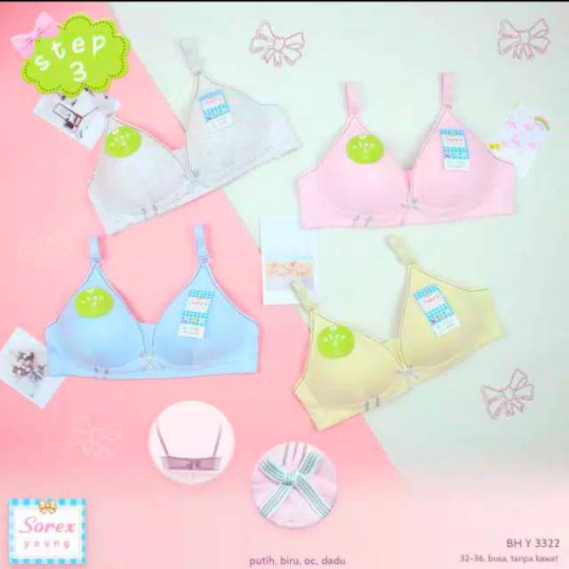 Sorex Bra Bh Remaja Tanpa Kawat Mini Bra Anak Step3 32-36 Best Seller