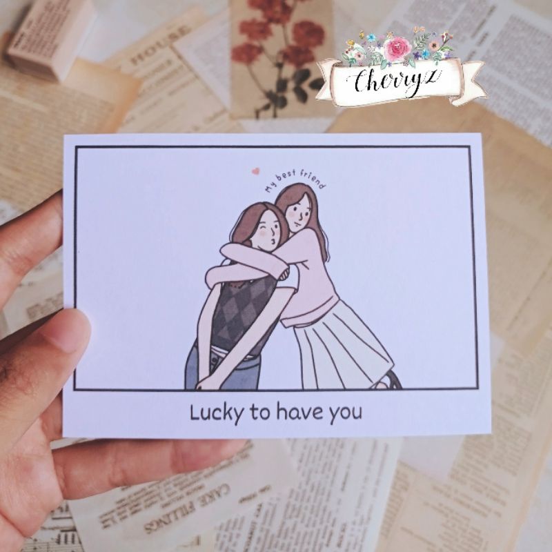 

1pcs Postcard Bestie ilustration