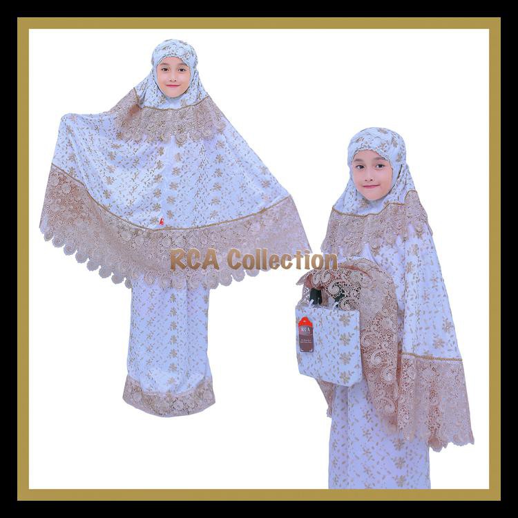 Promo Murah Mukena Prada Anak Keong Swarovski - Cokelat Muda