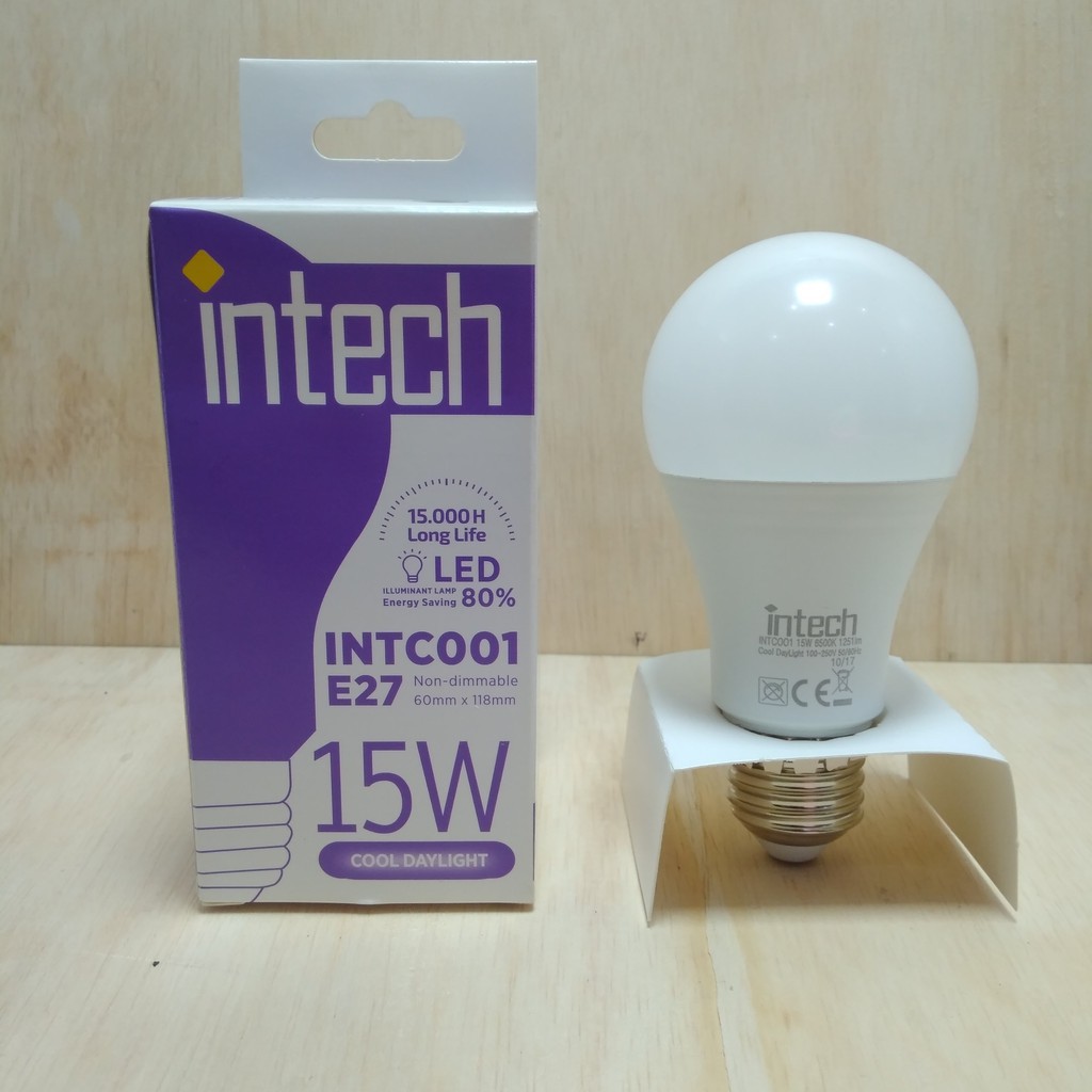 Lampu Bohlam LED Intech Bulb bulat putih murah terang bergaransi resmi