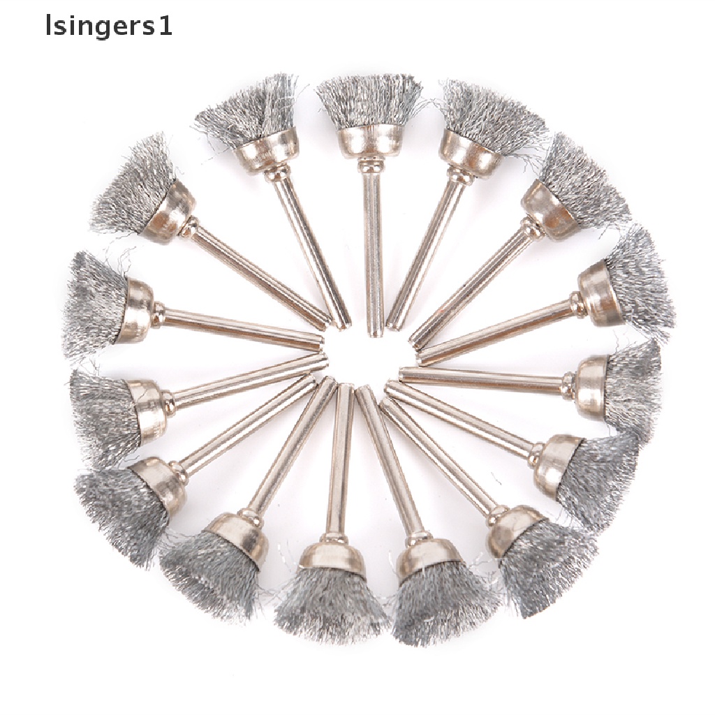 (lsingers1) 10pcs / Set Sikat Kawat stainless steel Diameter 15mm Untuk Pembersih Gelas / Cangkir