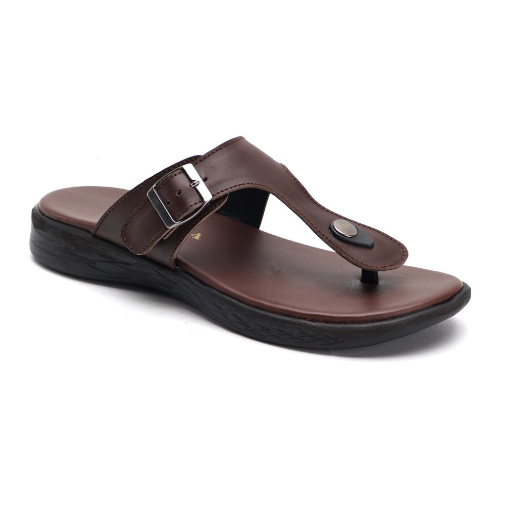 Munso Brown | Sendal Jepit Kulit Original Santai Kasual Pria Cowok Sandal Footwear | FORIND x Greata